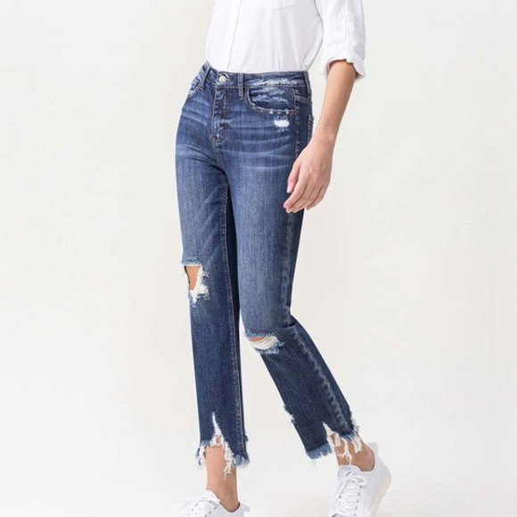 Lovervet Jackie Full Size High Rise Crop Straight Leg Jeans - Picture 4 of 5